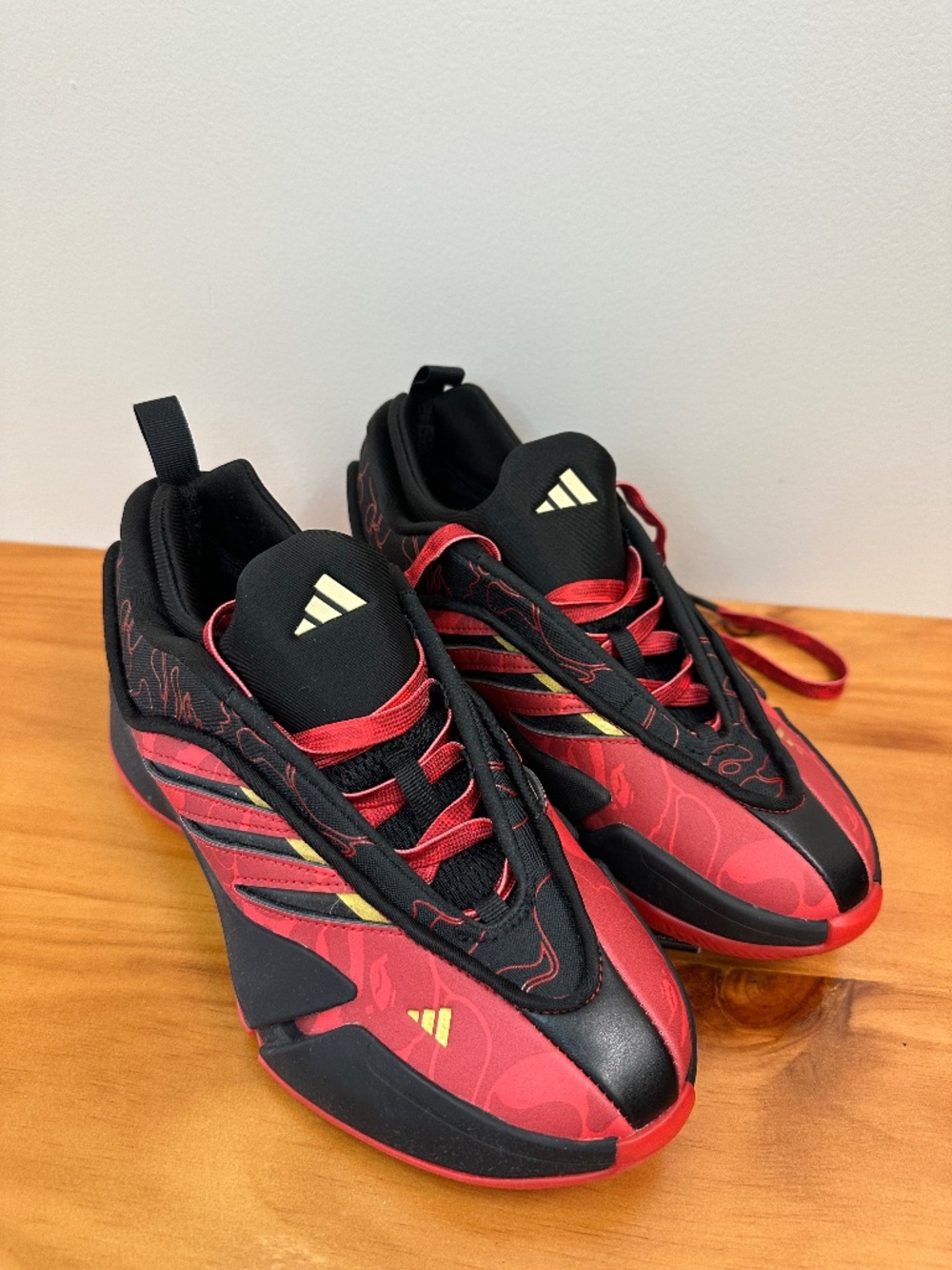 A Bathing Ape BAPE x Adidas Dame 9 Red Sneakers Mens 5.5 Womens 6.5